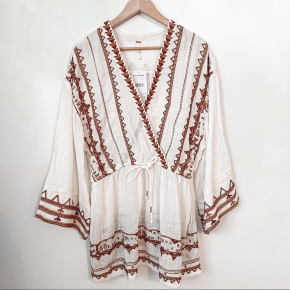 NWT Free People Saffron Embroidered Tunic in Ivory - Picture 8 of 14